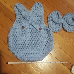 Handmade crocheted baby outfit